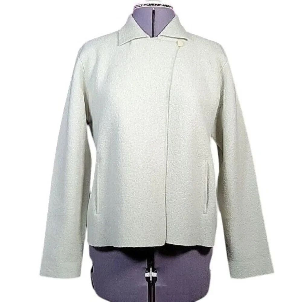 Eileen Fisher Asymmetrical Wool Jacket Sz XS